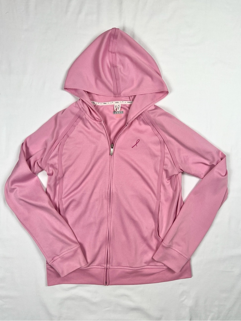 Reebok Pink Full-Zip Hooded Athletic Jacket for Breast Cancer Awareness
